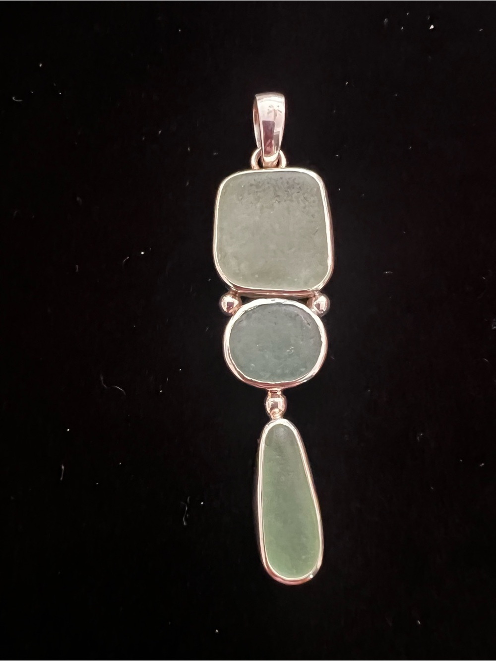 Lita 925 Sea Glass Triple Pendant New In Box - Picture 2 of 4